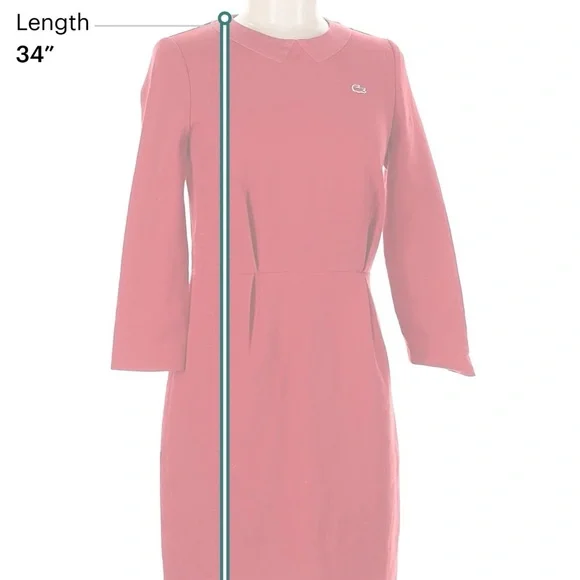 Lacoste Vibrant Red Long Sleeve Dress - Picture 3 of 4